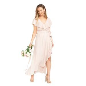 Show Me Your MuMu Blush Pink Ruffle Wrap Dress